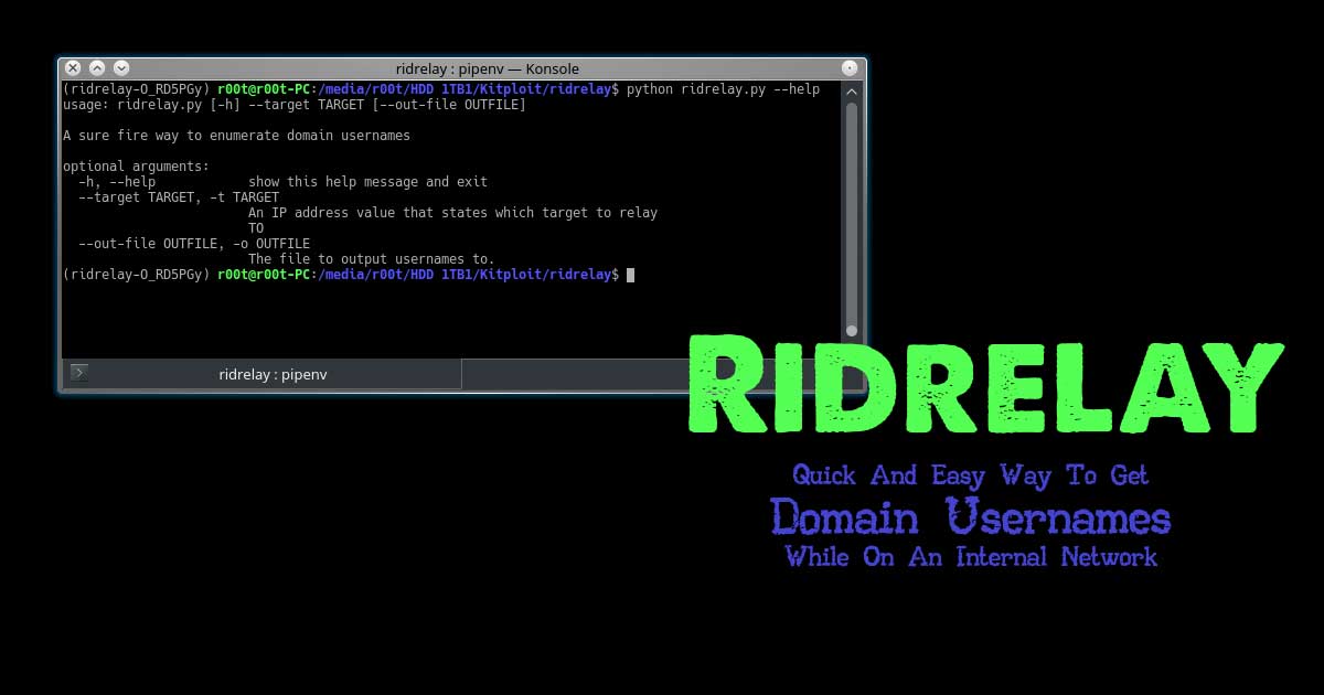 Ridrelay - Quick And Easy Way To Get Domain Usernames While On An Internal Network