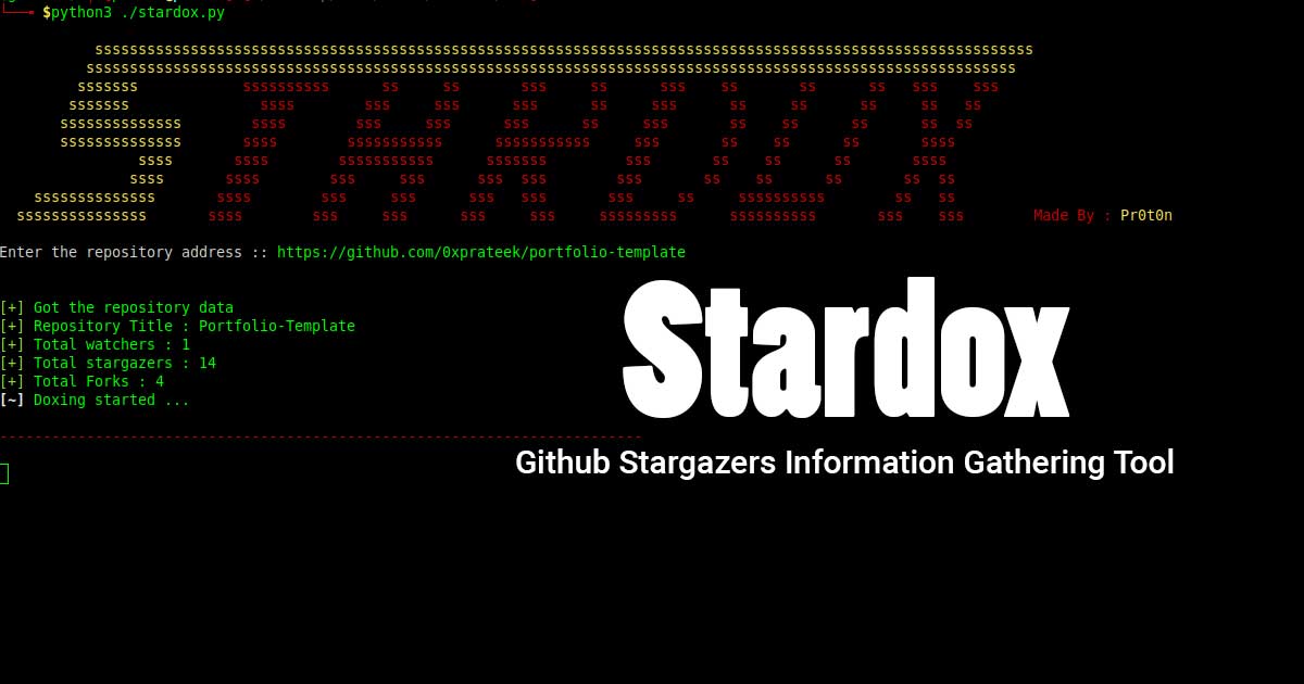 Stardox - Github Stargazers Information Gathering Tool