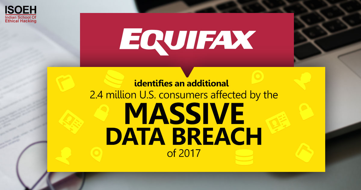 Equifax identifies an additional 2.4 million U.S. consumers affected by the massive data breach of 2017