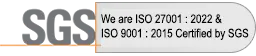 We are ISO 27001 : 2022 & ISO 9001 : 2015 Certified by SGS We are ISO 27001 : 2022 & ISO 9001 : 2015 Certified by SGS